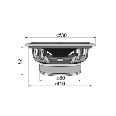 Difuzor auto, 2 cai, 4 Ohmi, 130mm - CX 504